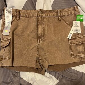 Tinseltown Brown Jean Shorts